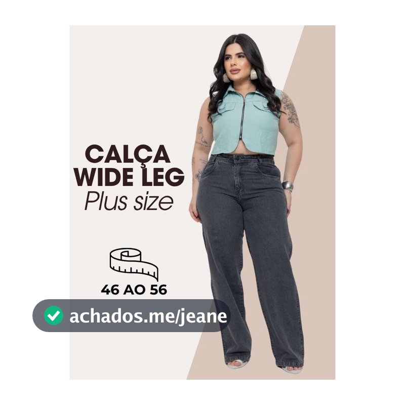 Calça Jeans Wide Leg Preta Feminina Cintura Alta Pantalona Modela Corpo Confortável Moderna Elegante