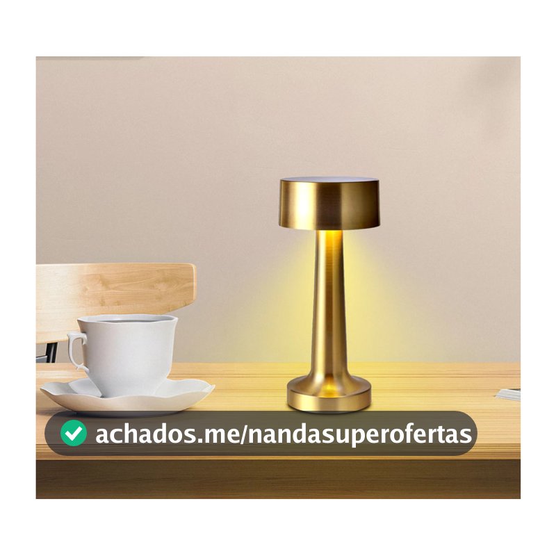 Luminária De Mesa LED Retrô Por Sensor De Toque Recarregável Decoração Charmosa Ideal Para Cabeceiras e Pontos de Luz