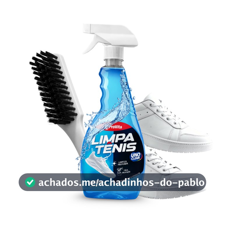 Kit Limpa Tênis Spray Premium Espuma 500ml + Escova Anatômica Remove Sujeira Pesada Calçado Branco