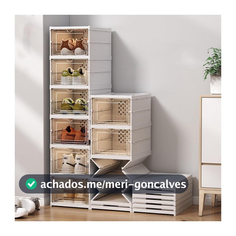 Sapateira Empilhável Dobrável Caixa Sandálias Tênis Vários Andares Multiuso Tênis Portátil Sapato Quarto Banheiro Hall