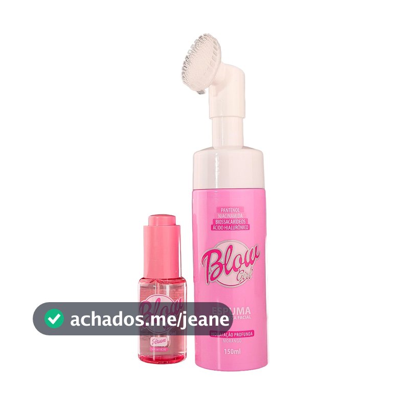 Kit Skincare Facial Espuma de Limpeza 150ml + Sérum Hidratante 35ml Ácido Hialurônico Niacinamida Blow Girl