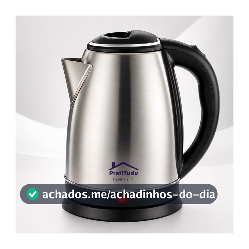 Chaleira Elétrica Inox 1,8L 1000W ou 1200W Desligamento Automático - Bule Jarra Cafeteira Elétrica Aquece Água Rápido