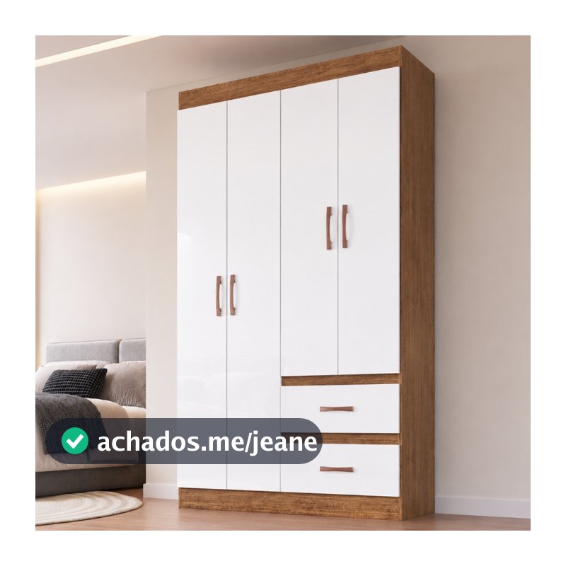 Guarda Roupa Solteiro 4 Portas 2 Gavetas Dallas Doripel