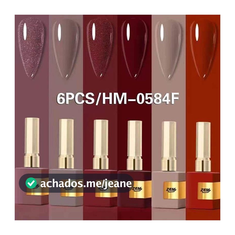 KIT 6 Esmalte Gel 15ml Led Uv Zem/LIRÍO/BELLA ROSA  Nail Gel Soak Off Color Coat Profissional