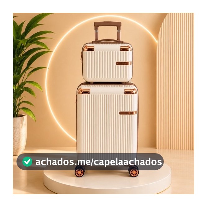 Conjunto Mala De Viagem 10KG E Frasqueira Cadeado TSA Roda Dupla 360° PROMOÇÃO