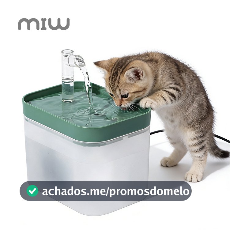 MIW Bebedouro Fonte de Água Elevado Automático com Filtro Para Animais de Estimação, Base antiderrapante Gatos e Cães