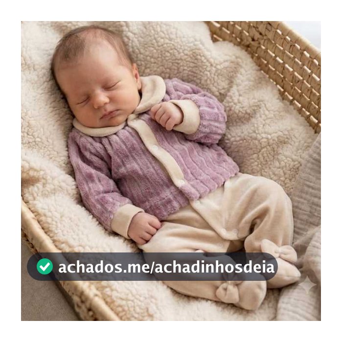 Macacão Manga Longa Bebê Menina Inverno Plush Mia Lara Rosê/Verde P e M