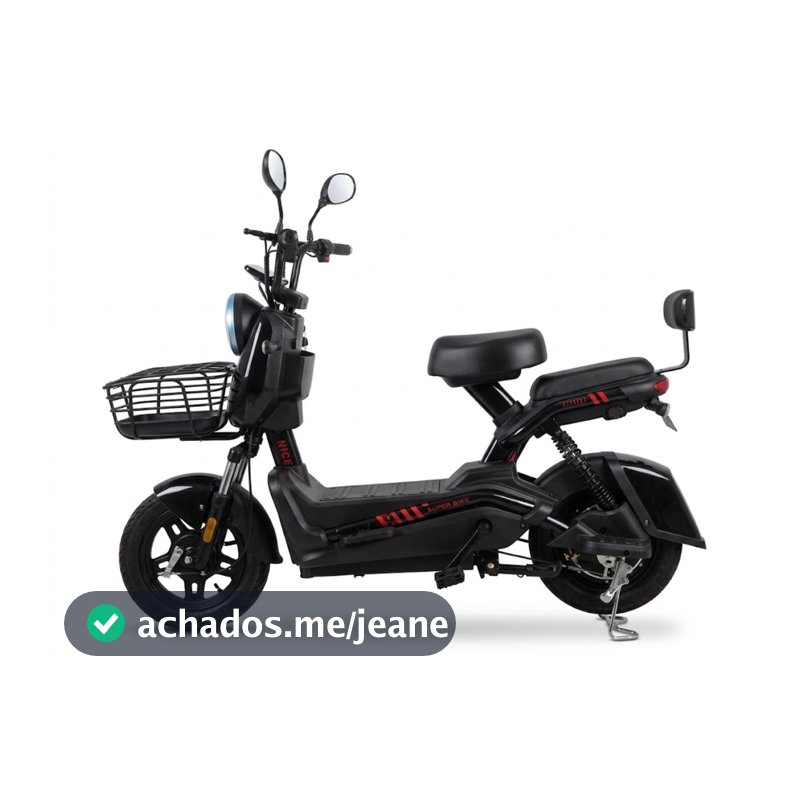 Bicicleta Elétrica 800W Scooter Elétrica Urbana Com Cestinho E Garupa Retrovisores E Farol LED Moto Elétrica D