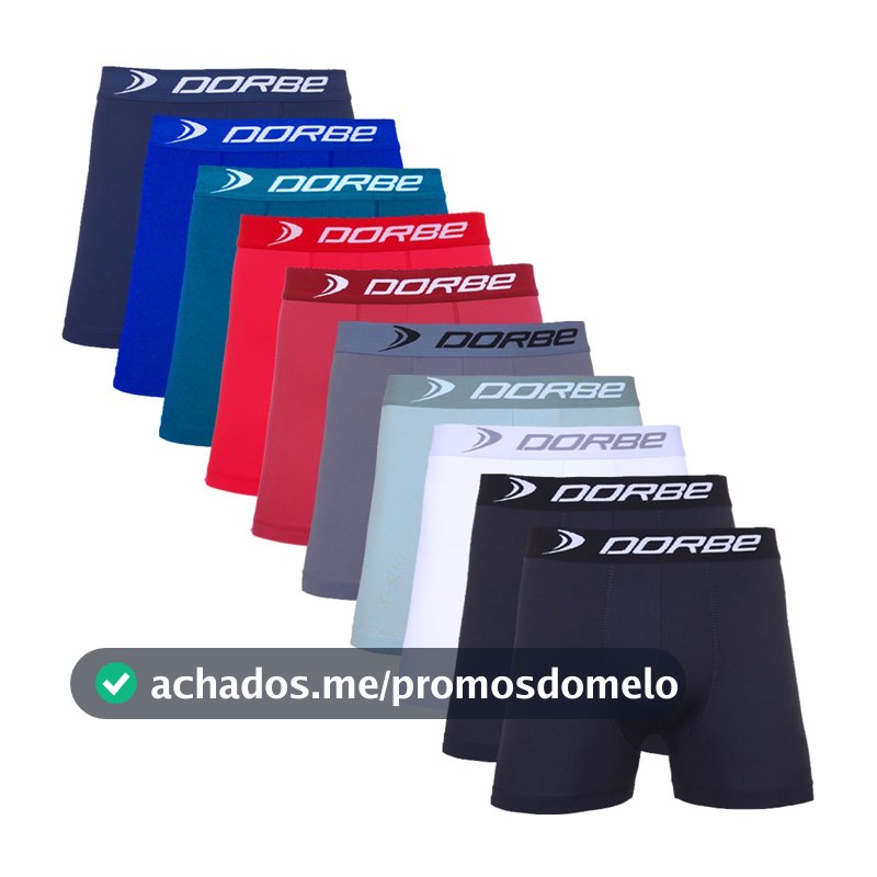 Kit 10 Cuecas Boxer Microfibra Dorbe Não Enrola Original Masculina Cueca Box Masculino Adulto.