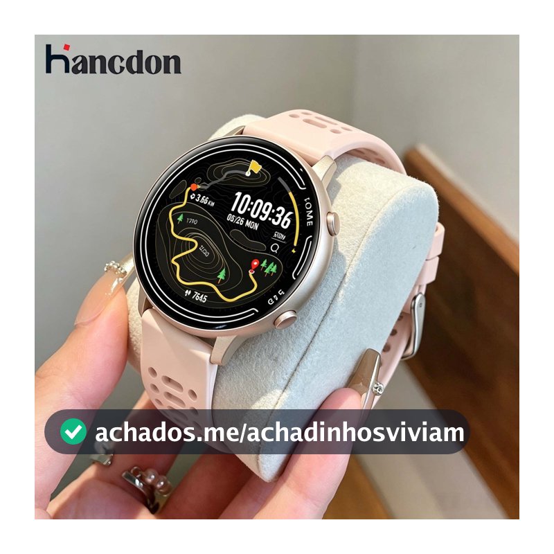 relógio smartwatch feminino/masculino Hancdon KC100 GPS 1.39''HD 100+ esportes Voz com AI IP68 à Prova d'Água