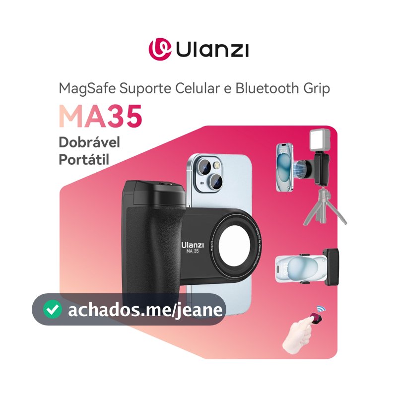 ULANZI MA35 MagSafe Suporte Celular 360° Dobrável Portátil Bluetooth Grip Para iPhone Samsung