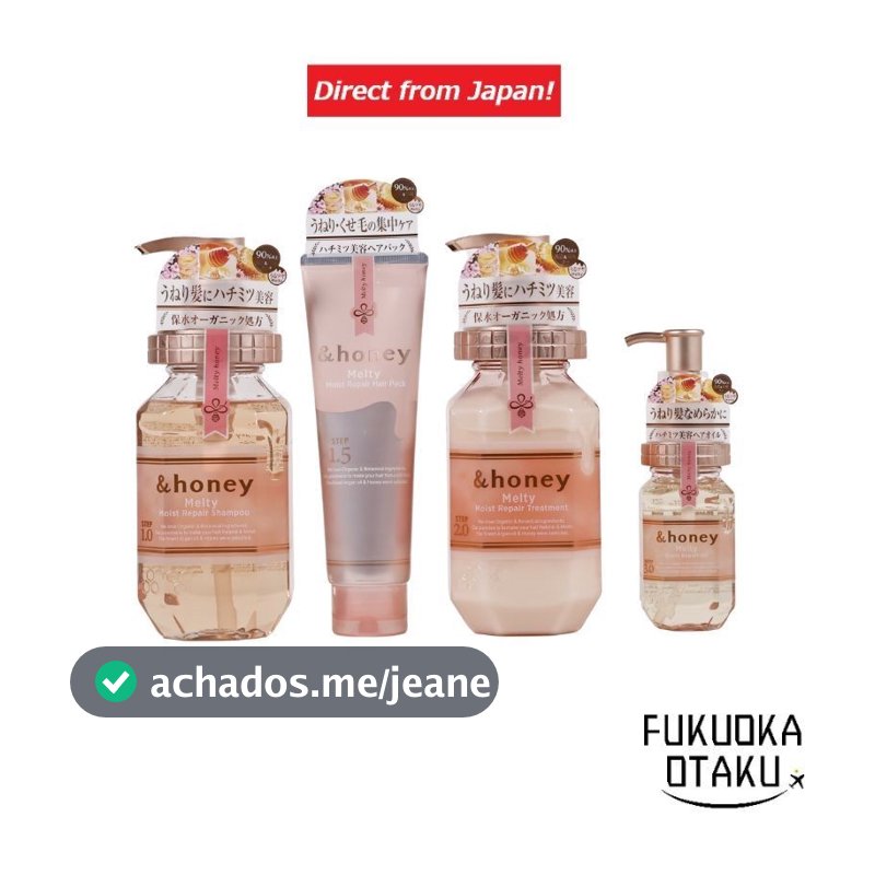 &honey Melty Repair Shampoo / Tratamento / Máscara Capilar / Óleo Capilar – Controle de Frizz e Ondulação com Mel | Cuidado Capilar Japonês Premium | Envio Direto do Japão