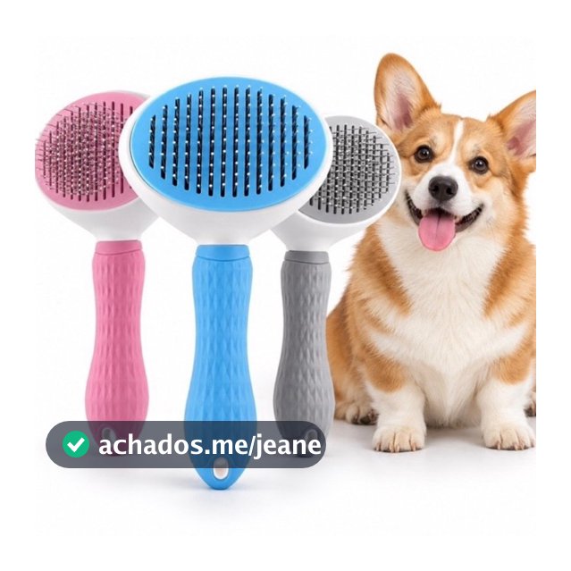 Escova Removedora Tira Pelos Para Cães e Gatos com Botao