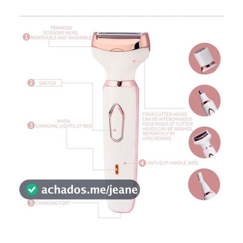 Novo Aparador Barbeador Removedor Multi-funcional 4 Em 1 De Axila Pêlos Sobrancelha Elétrico