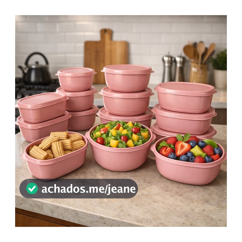 Kit 15 Potes Plásticos para Cozinha – Organizadores Herméticos Variados, Resistentes e Livres de BPA+ 10 bowls