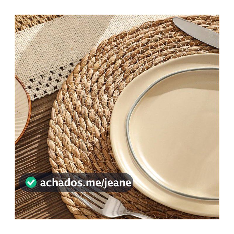 Kit Jogo Americano de Palha 35cm Mesa Jantar 1, 4 ou 6 peças