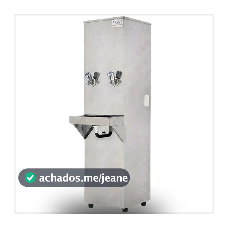Bebedouro de Água Industrial 25L Coluna Inox Blue 2 Torneiras Compressor