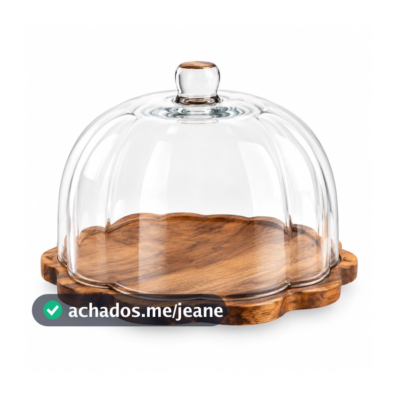 Porta Bolo Flor-Vidro 26,5x18cm-Tuut 34773