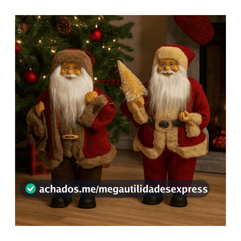 Boneco Papai Noel em Pé 30cm Decoração Natalina Enfeite Natal