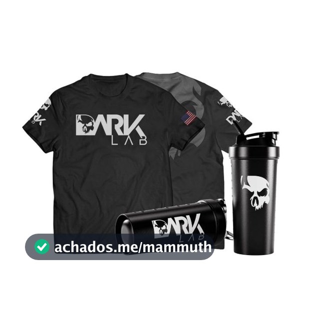 Kit Camiseta Caveira Dry-Fit + Coqueteleira Fuse 700ml Preta Dark Lab