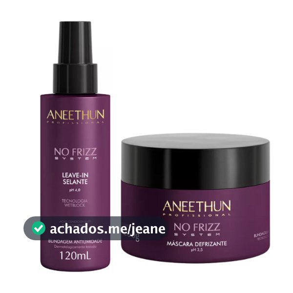 Kit Aneethun No Frizz Máscara 250g E Leave In Selante 120ml
