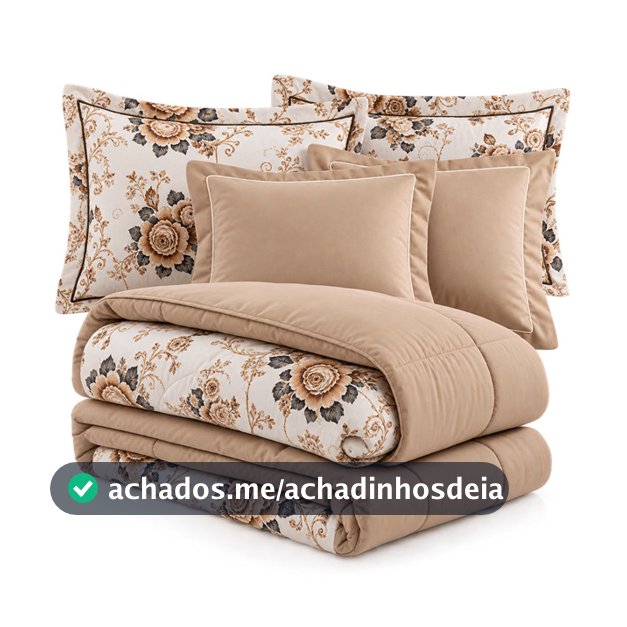 Kit Edredom 5 Peças Lais Algodão Elegância e Sofisticação para o Seu Quarto