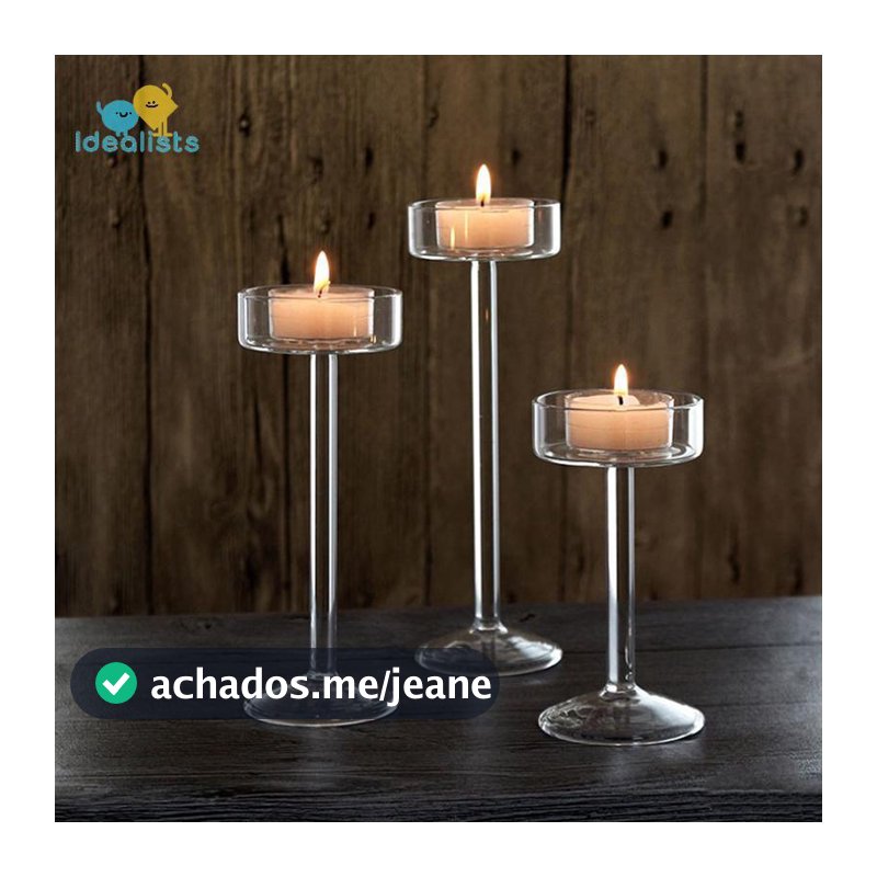Idealistas 1Pc Conjunto De Castiçais De Vidro Tealight Castiçal Decoração Para Casa Peças Centrais Da Mesa De Casamento