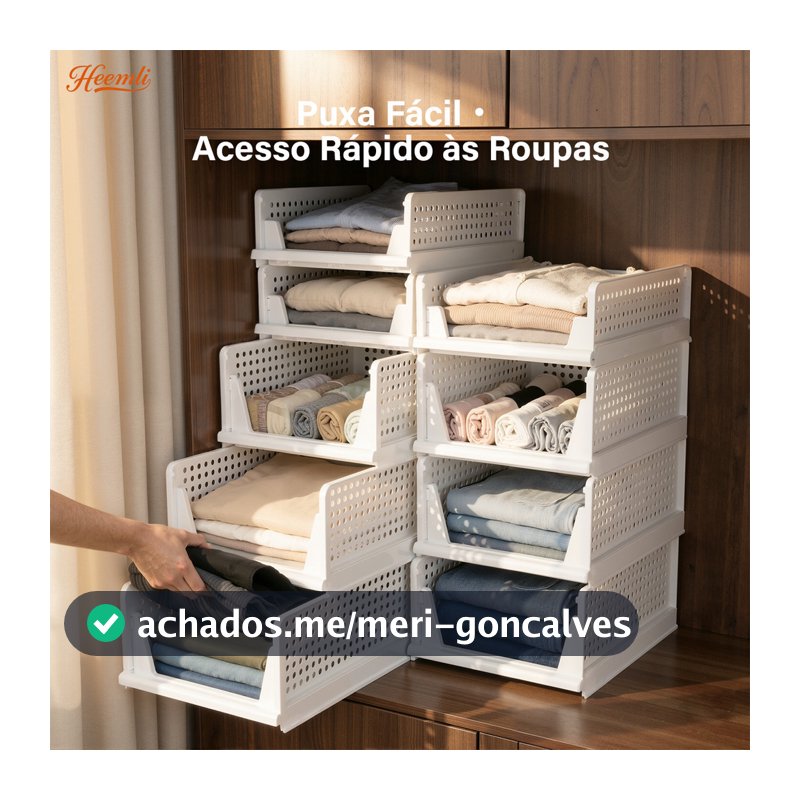 Heemli Organizador Deslizante para Fendas de Guarda-Roupa, Caixa Dobrável de Plástico Resistente