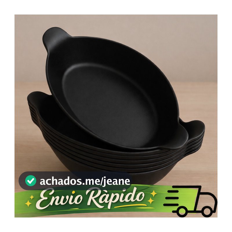 Kit 10 petisqueira barquinha canoa PRETA petiscos churras festas frios para servir amendoim caldo