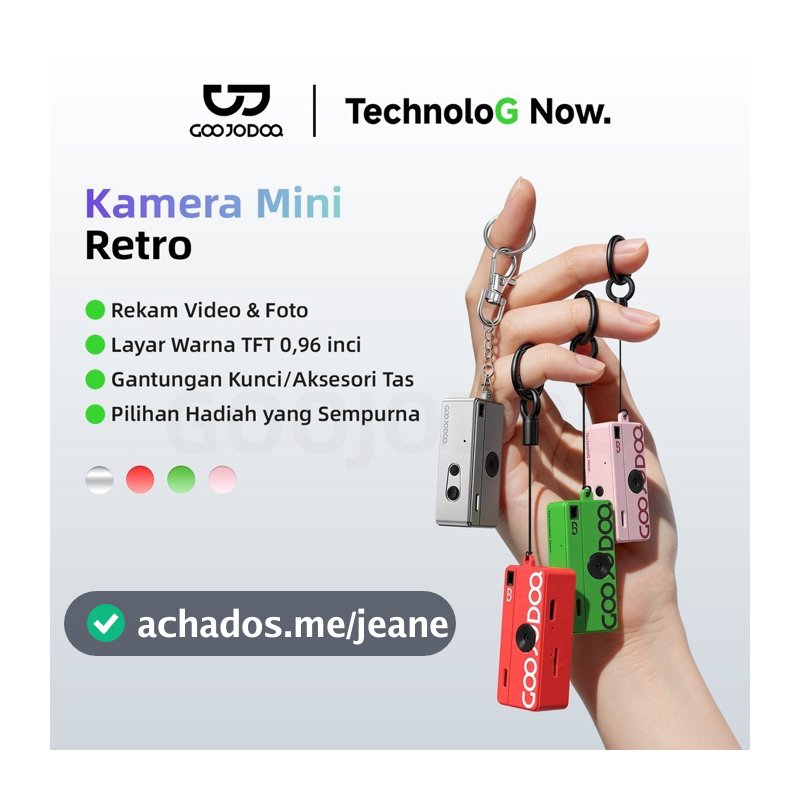 Câmera de polegar GOOJODOQ - Mini câmera de brinquedo retrô com vídeo CCD 720P, presente para crianças e meninas.