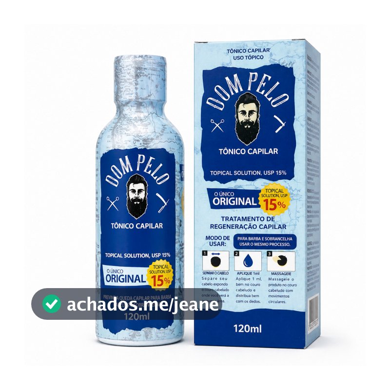 Tônico Capilar DOM PELO Crescimento Acelerado Cabelo, Barba e Sobrancelhas 120ml