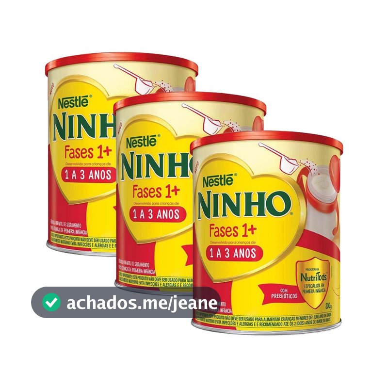Kit 3 unidades - Composto Lácteo Nestlé Ninho Fases 1+ 800g