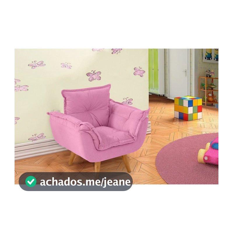 Poltrona Infantil Opalinha Veludo Premium Estofada Confortavel Otimo Acabamento Ideal Para Crianças de 01 a 06 Anos