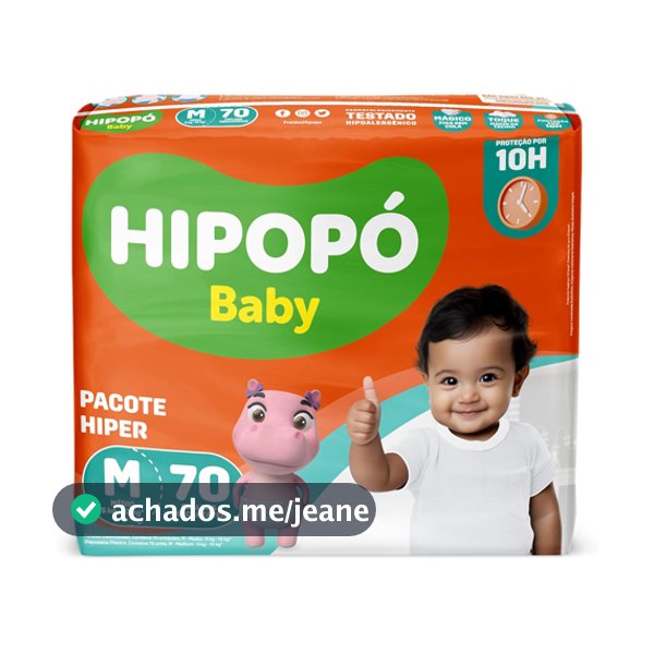 Fralda Hipopó Baby Mega Pacotão P-80 M-70 G-60 XG-50 XXG-50 XXG-40 PACOTE HIPER