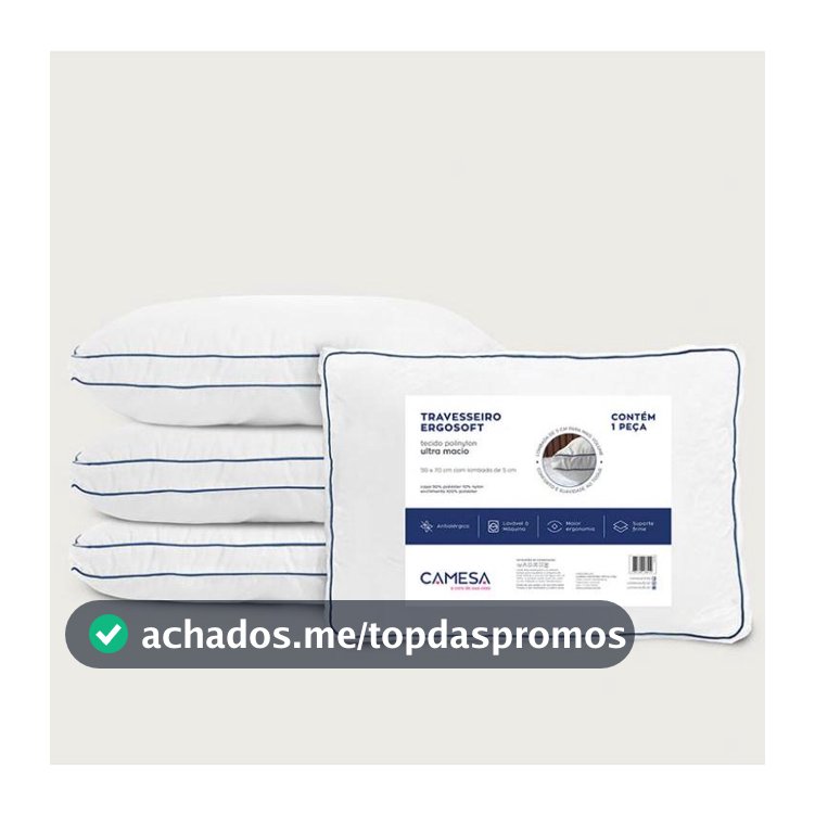 Travesseiros Hotel Ultra Macio 50x70 Camesa Ergosoft