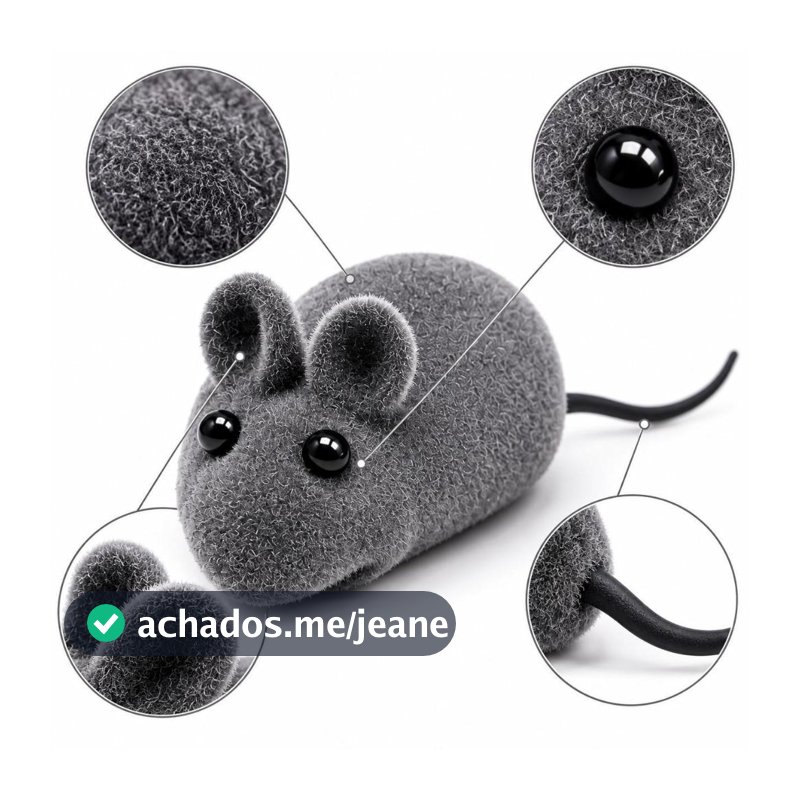 Kit Brinquedos para Gatos Ratinhos com Apito Vinil Veludo Pet Interativo Anti-Stress para Gatinhos Filhotes e Adultos.