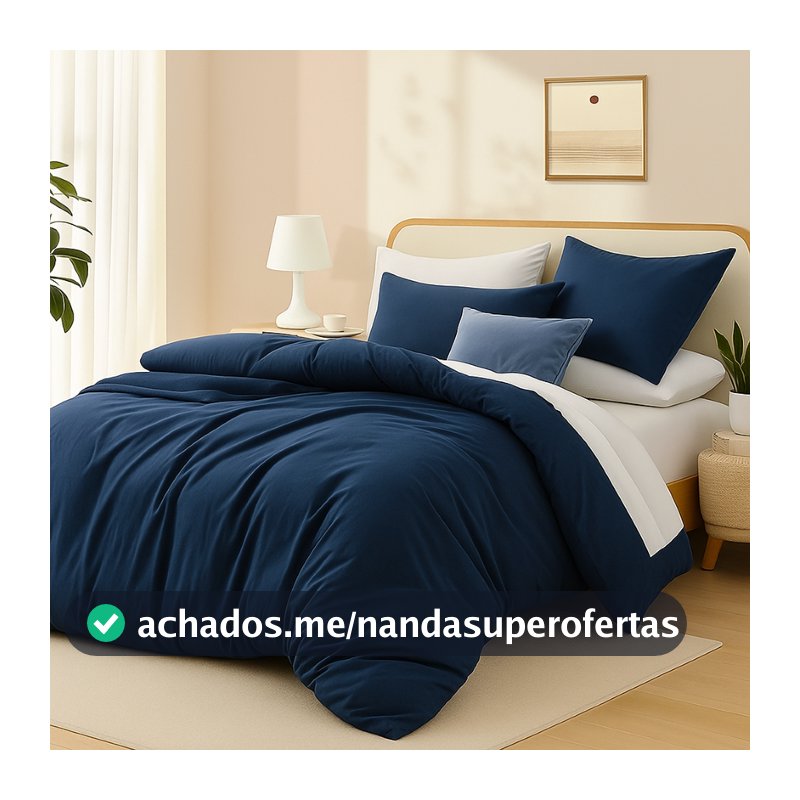 Capa Edredom Duvet Queen + Fronhas Lisa com Ziper 400 Fios 3 pcs Confort Promoção