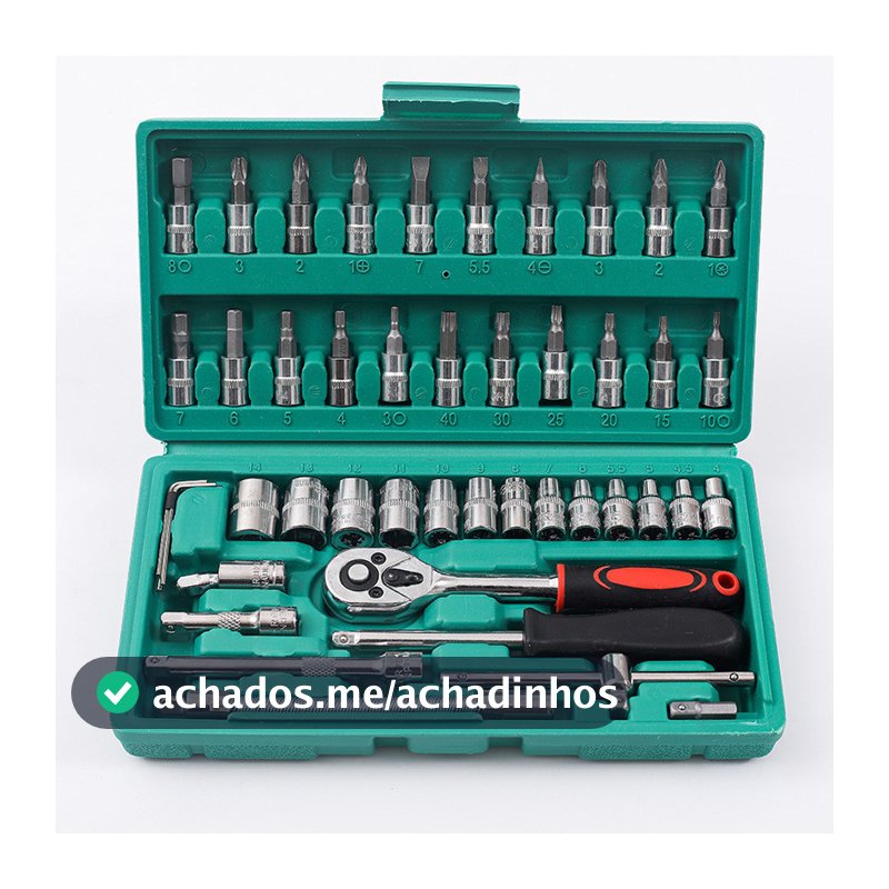 40 Peças / 46 Peças Jogo De Chave Catraca Caixa De Ferramentas Completa Reversível Soquetes Maleta