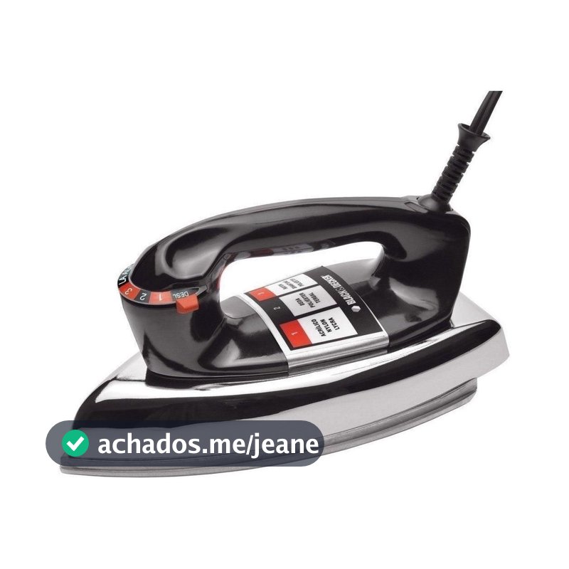 Ferro de Passar Roupa a Seco Black Decker VFA1110TM2 Base de Alumínio 110V