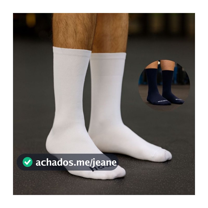 Kit 3 ou 6 Meia Cano Alto Masculina Casual Esportiva Academia Algodão