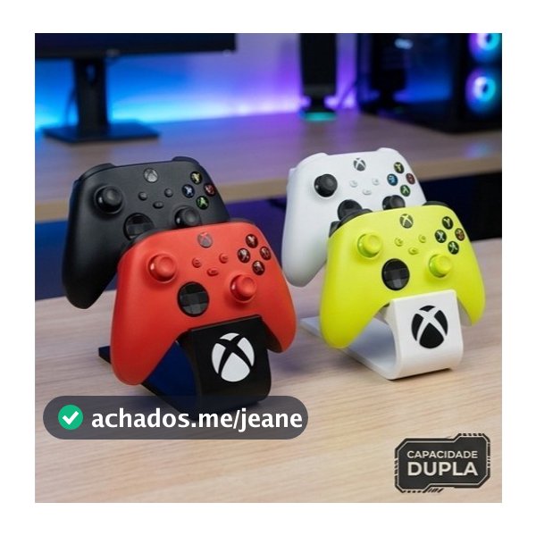 Suporte para 2 Controles Xbox Organizador de Mesa Base Compatível com Xbox Series e Xbox One
