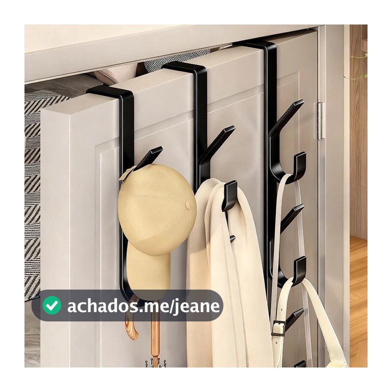 GANCHO DE PORTA 3 ganchos cabide de metal forte para roupas chapéus e bolsas design de economia de espaço  TOP