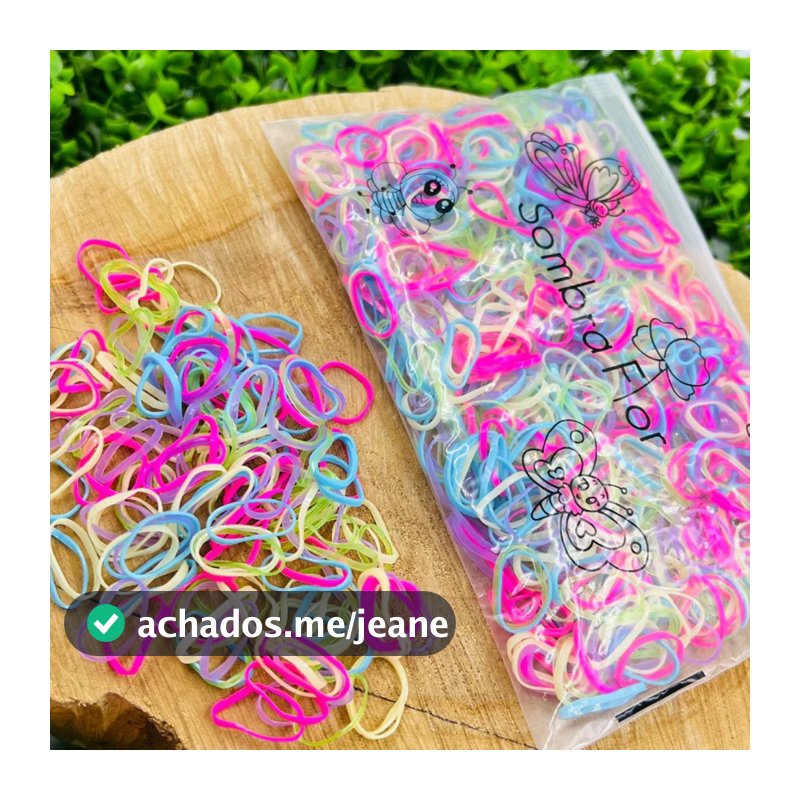 Kit 1000 Mini Elásticos de Silicone para Cabelo Coloridos para Tranças e Penteados