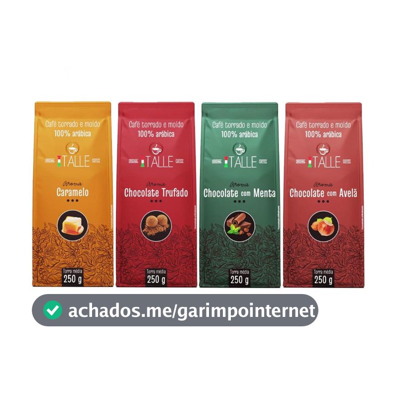 Kit 4 Cafés Torrado E Moído Aromatizados - Todos os Aromas