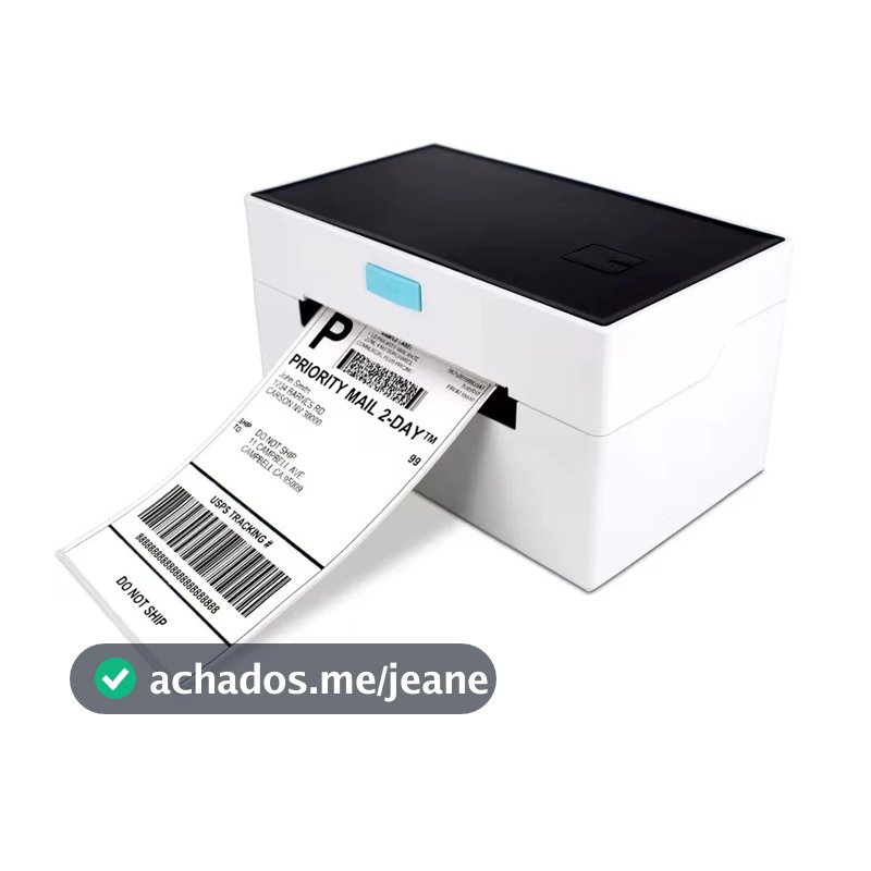 Impressora De Termica Etiquetas Adesivas Branco Portatil USB