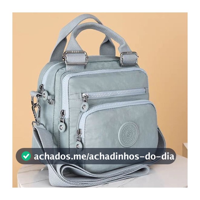 Bolsa feminina nylon impermeável vira mochila transversal tiracolo leve 3em1