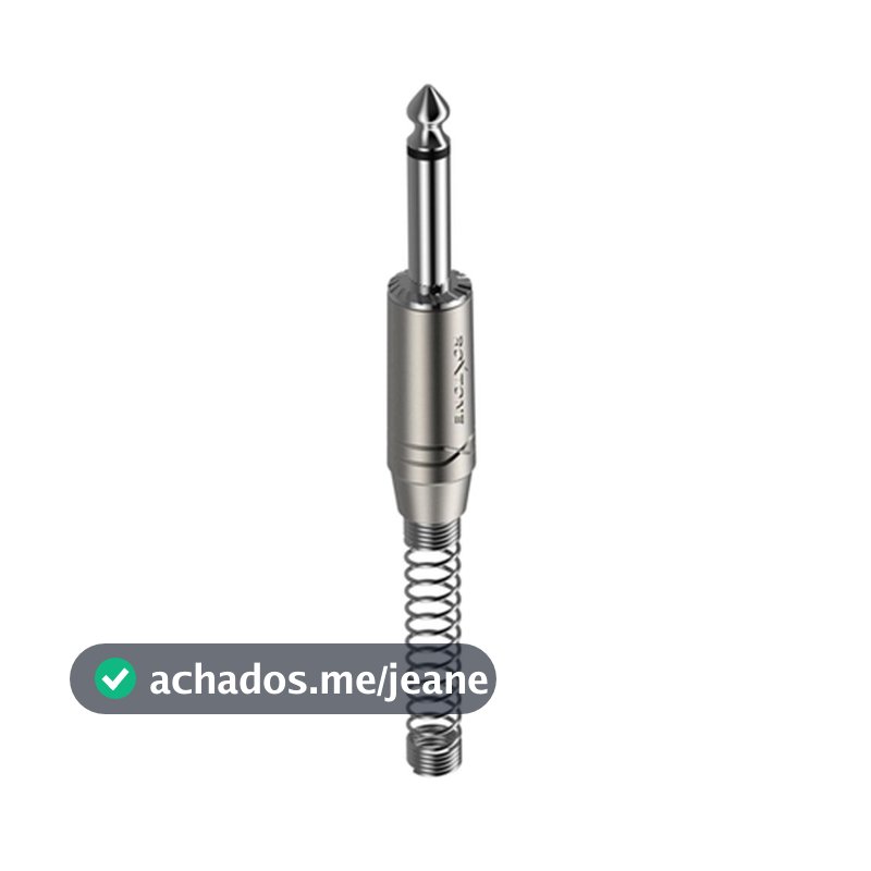 CONECTOR PLUG ROXTONE LINHA P10 MONO C/MOLA NIQUELADO RJ2PP-NN