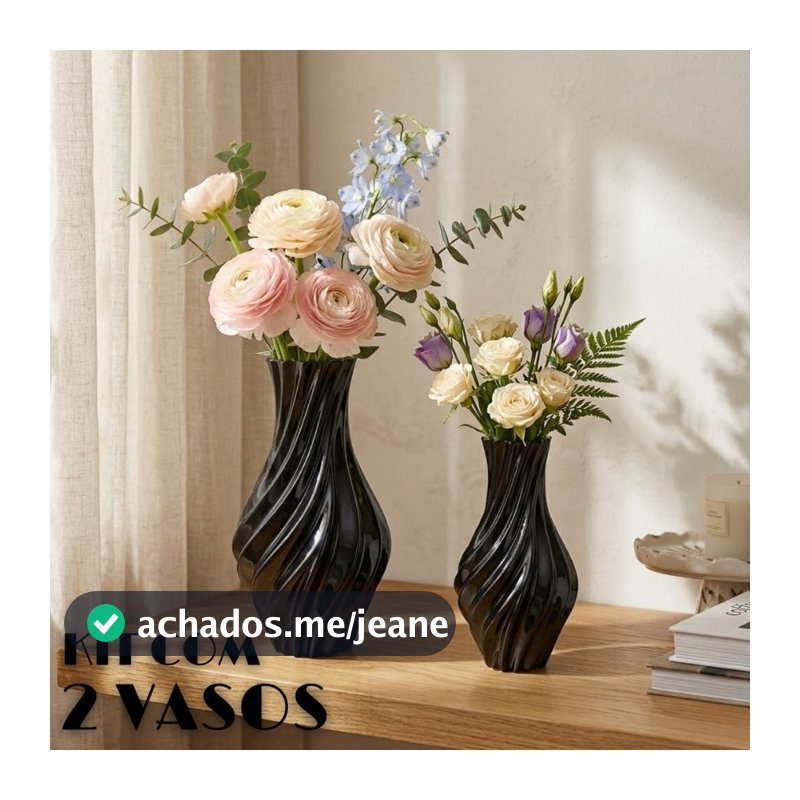 Kit 2 Vasos Decorativos Espiral 3D Cachepot Moderno para Mesa e Sala Decoração Flores e Plantas