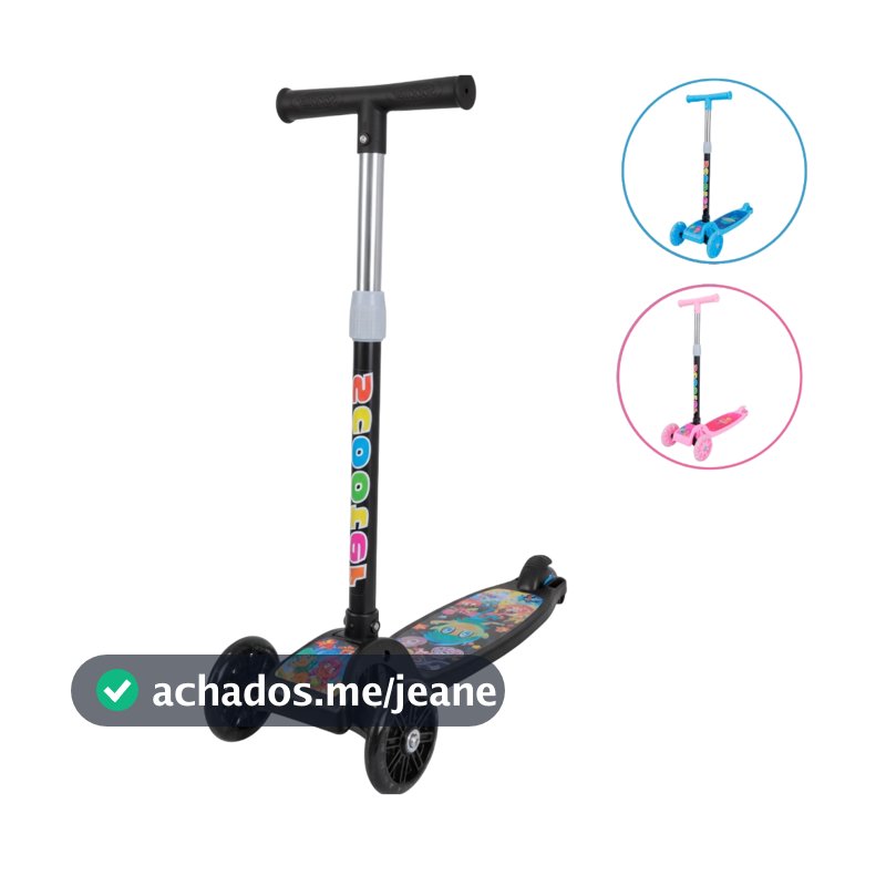 Patinete infantil 3 rodas com led ajustável scooter dobrável menino menina