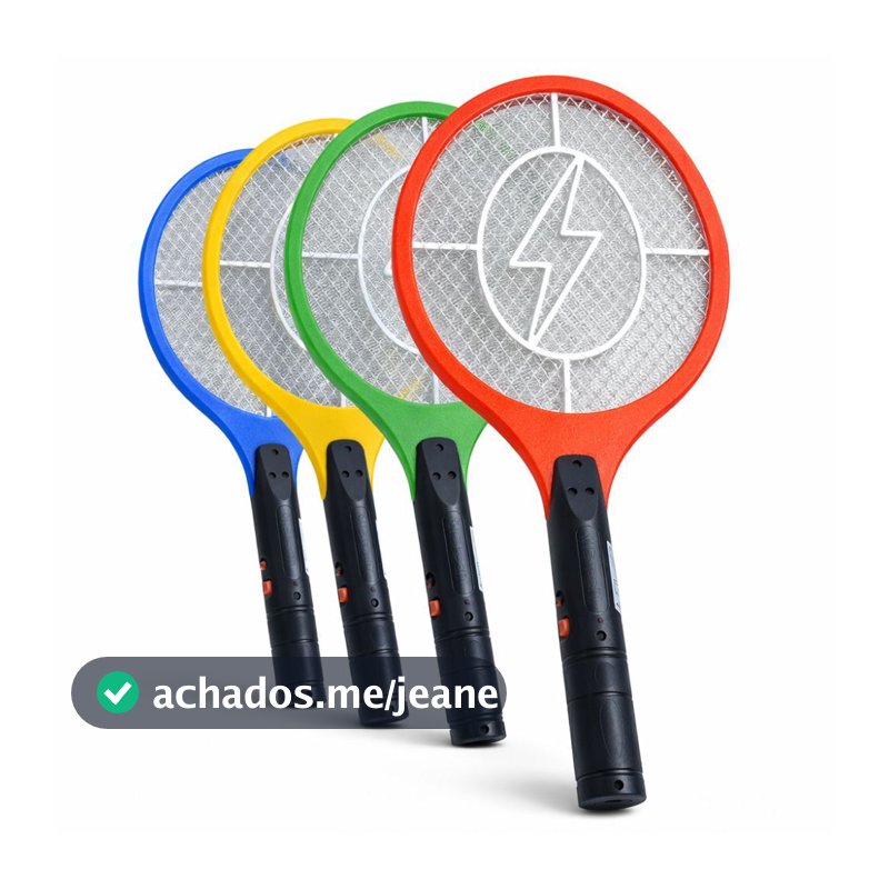 Raquete Mata Mosquito Elétrica Pernilongo Mosca - Recarregável Bivolt